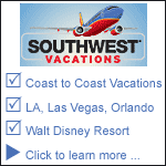 Southwest Airlines Vacations coast to coast vactions, Los Angeles, Las Vegas, Orlando, Walt Disney World and much more.